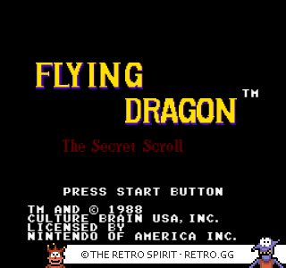 Game screenshot of Flying Dragon: The Secret Scroll