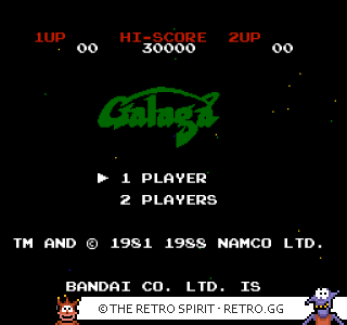 Game screenshot of Galaga