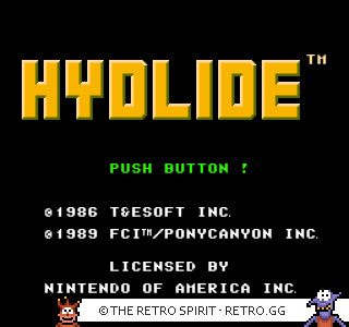 Game screenshot of Hydlide