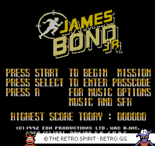 Game screenshot of James Bond Jr.