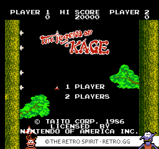Game screenshot of The Legend of Kage