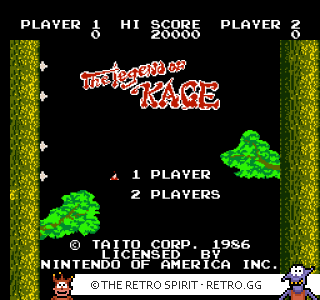Game screenshot of The Legend of Kage