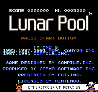 Game screenshot of Lunar Pool