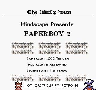 Game screenshot of Paperboy 2