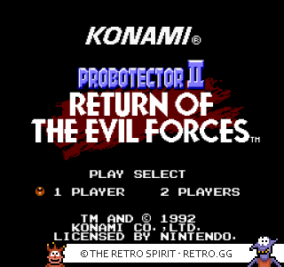 Game screenshot of Probotector II: Return of the Evil Forces