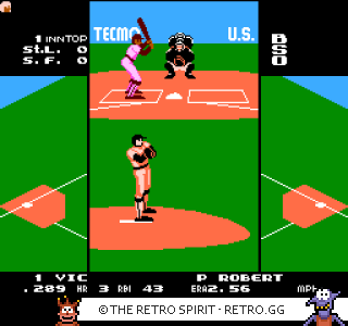 Game screenshot of Tecmo Baseball