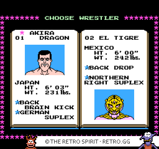 Game screenshot of Tecmo World Wrestling
