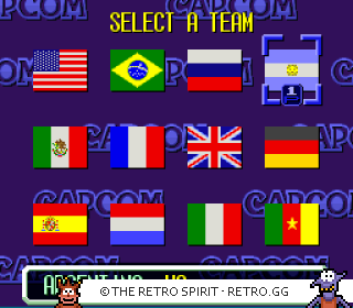 Game screenshot of CAPCOM's Soccer Shootout