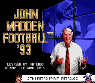 Game screenshot of John Madden Football '93