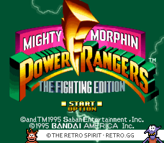 Game screenshot of Mighty Morphin Power Rangers: The Fighting Edition