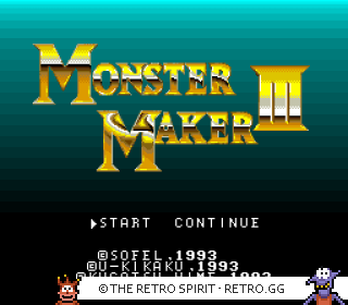 Game screenshot of Monster Maker III: Hikari no Majutsushi