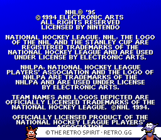 Game screenshot of NHL 95