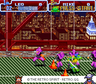 Game screenshot of Teenage Mutant Ninja Turtles IV: Turtles in Time