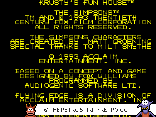 Game screenshot of Krusty's Fun House