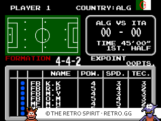 Game screenshot of Tecmo World Cup '93