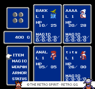 Game screenshot of Final Fantasy