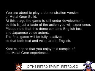 Game screenshot of Metal Gear Solid