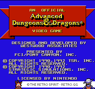 Game screenshot of Advanced Dungeons & Dragons - DragonStrike