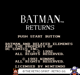 Game screenshot of Batman Returns