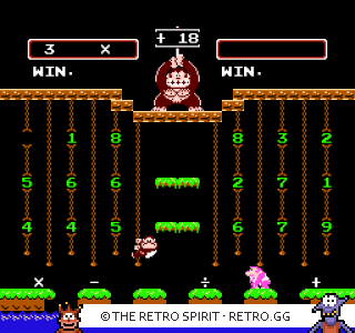 Game screenshot of Donkey Kong Jr. no Sansuu Asobi