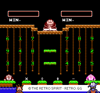 Game screenshot of Donkey Kong Jr. no Sansuu Asobi